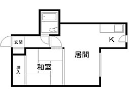 グランメール豊平1条 1DKの間取図画像