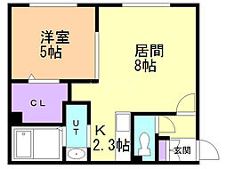 グランメールサガン 1LDKの間取図画像