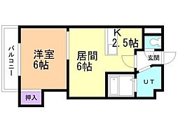 フェアフィールド菊水 1LDKの間取図画像