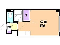 バウハウス ワンルームの間取図画像