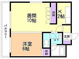 サンセットハイツ平岸36 1LDKの間取図画像