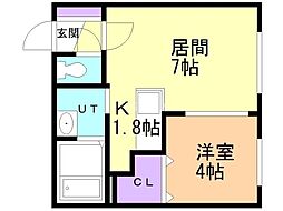 エクセル学園前 1LDKの間取図画像
