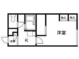 レオパレスヴィル 1Kの間取図画像