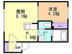 ライフ 1LDKの間取図画像