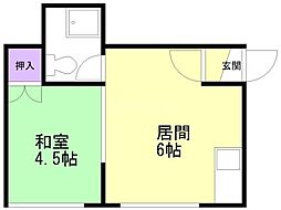 澄川トーシンビル1 1DKの間取図画像