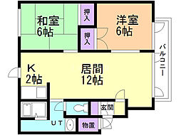 メゾフォルテアタカ 2LDKの間取図画像