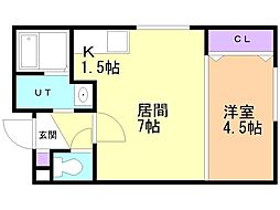 メトロ南平岸駅前 1LDKの間取図画像