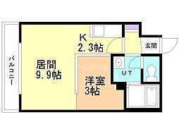 クレセント月寒中央 1LDKの間取図画像