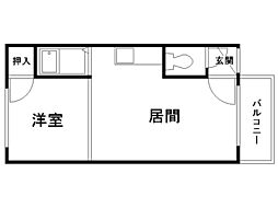 セゾンドブランシェ2 1DKの間取図画像