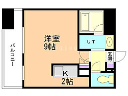 プレジデント豊平 1Kの間取図画像