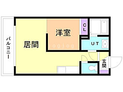 オリエントコート学園前 1LDKの間取図画像
