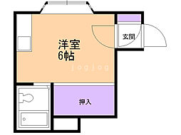 リバーサイド73 ワンルームの間取図画像