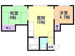 シティハウス月寒 2LDKの間取図画像