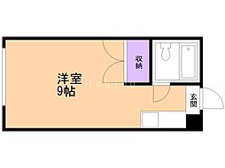 Bフレッシュスプリング ワンルームの間取図画像