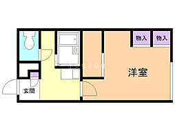 レオパレスボニータドイス 1Kの間取図画像