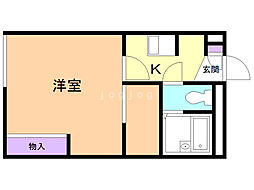 レオパレス文京台フォレ 1Kの間取図画像