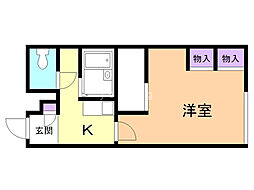 レオパレスファミリア2 1Kの間取図画像