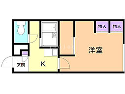 レオパレスツインズC 1Kの間取図画像
