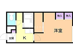 レオパレス南風 1Kの間取図画像