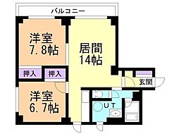 ウエストパレス 2LDKの間取図画像