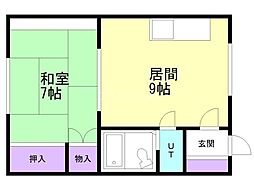 パークタウンB 1LDKの間取図画像