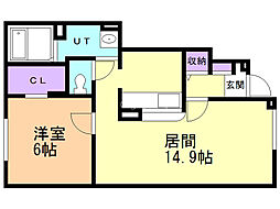 カモミールA 1LDKの間取図画像