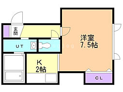 プレシャス文京台 1Kの間取図画像
