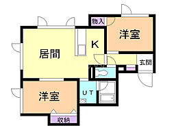 ドリームハウス1 2LDKの間取図画像