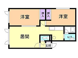 ノースヴィラ北3条5 2LDKの間取図画像