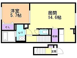 英和ガーデンハウス 1LDKの間取図画像