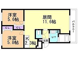 パラドール21 2LDKの間取図画像