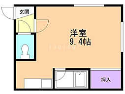 コーポ希望ケ丘 ワンルームの間取図画像