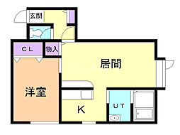 メゾンヤスマル2 1LDKの間取図画像