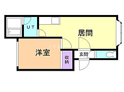 パークマンション3 1LDKの間取図画像