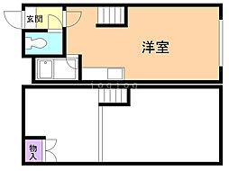 シャトル142 ワンルームの間取図画像
