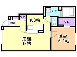 スプルース 1LDKの間取図画像