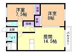 蔵家 2LDKの間取図画像
