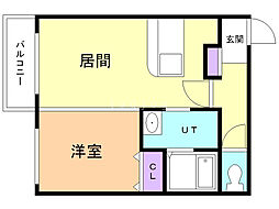 サンコート文京台 1LDKの間取図画像