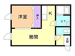 グランドシーハイル 1LDKの間取図画像