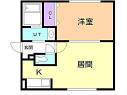 デナーロジオ 1LDKの間取図画像