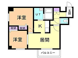 ハピネス12 2LDKの間取図画像