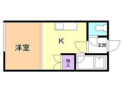 ロイヤルハイツ 1Kの間取図画像