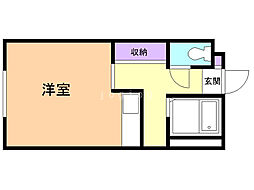 RiE3 ワンルームの間取図画像
