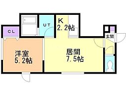 ステラアニマート 1LDKの間取図画像