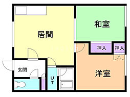 スカイマンション 2LDKの間取図画像