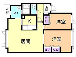 アークヒルズ 2LDKの間取図画像