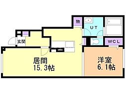 アンジェロIII 1LDKの間取図画像