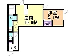 レオニール岩見沢 1LDKの間取図画像