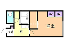 レオパレス南風 1Kの間取図画像