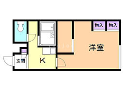レオパレスドルフ文京台南 1Kの間取図画像